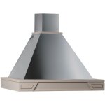 Webmarketpoint - hotte aspirante ginevra en inox argent et structure en bois marquet gris tourterelle ...