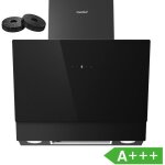 Hotte aspirante incline 60cm - 650m / h - classe a + + + - 4 vitesses - filtres  charbon inclus - ...