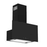 Respekta - hotte aspirante sans t?te, fa?ade plate en verre, 60 cm, noire, ? recyclage d'air lio