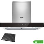 Hotte aspirante tactile 60cm 650 m / h classe nergtique a + + + 4 vitesse - agiter filtre  charbon ...
