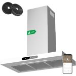 Hotte aspirante tactile et wi - fi connect 650m3 / h 4 vitesses booster 59db ciarra cd9102w