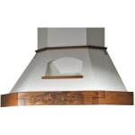 Webmarketpoint - hotte de cuisine d'angle rustique blanche epoque avec cadre en bois incrust couleur ...