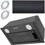 Hotte de cuisine noire pour meuble bas 52 cm be 50