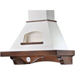 Webmarketpoint - hotte de cuisine rustique blanche aida avec cadre en bois couleur tabac avec horloge ...