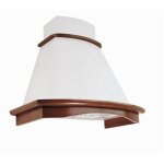 Webmarketpoint - hotte de cuisine rustique blanche bella avec cadre en bois incrust� couleur tabac 60 ...