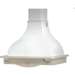 Hotte de cuisine rustique blanche cottage avec cadre en bois incrust� gris tourterelle 120 cm