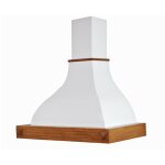 Webmarketpoint - hotte de cuisine rustique blanche diamante avec cadre en bois incrust couleur noyer ...