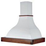 Webmarketpoint - hotte de cuisine rustique blanche lalla avec cadre en bois couleur tabac 90 cm