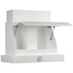 Hotte de cuisine rustique blanche ouvrant en forme avec cadre en bois avec horloge de 90 cm