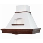 Webmarketpoint - hotte de cuisine rustique blanche tosca avec cadre en bois incrust� couleur tabac 120 ...