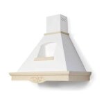 Webmarketpoint - hotte de cuisine tosca blanche rustique avec chemin�e avec finitions en bois couleur ...