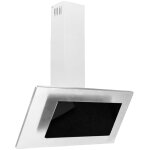 Hotte murale 90 cm acier inoxydable et verre tremp� argent�