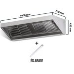 Hotte murale sans moteur 1000x700x450 mm avec �clairage, filtre et robinet de vidange premium - goldinox ...