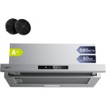 Hotte tiroir 60cm 580m3 / h commande tactile recyclage ou evacuation cd6909as - ciarra