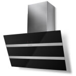 Hotte verticale inclin�e steelmax 800mm inox / verre noir - classe b - d� faber 5513357