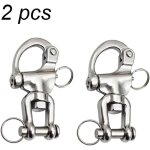 2pcs mousqueton pivotant � emerillon, mousqueton pivotant inox accessoires maillons rapides crochet � ...