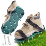 Sandales arateur pelouse, 1 paire 42mm arateur de pelouse avec 26 clous et cl, chaussure  gazon ajustable, ...