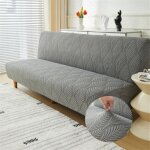 Housse de clic clac �lastique canap� 2 / 3 places feuille jacquard housse de canap� sans accoudoir couverture ...