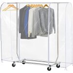 Housse de portant  vtements, transparente anti - poussire avec fermetures clair durables et protection ...