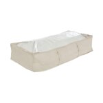 Housse de rangement dessous de lit  dressy  100cm beige