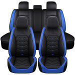 Housses de siège de voiture en cuir pu universelles bleu 5 sieges Housses de siège de voiture en cuir pu universelles bleu 5 sieges