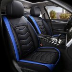 Housses de si�ge de voiture en cuir pu universelles bleu 5 sieges fantablau