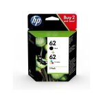 Hp 62 pack de 2 cartouches d'encre noire et trois couleurs authentiques (n9j71ae) pour officejet mobile ...