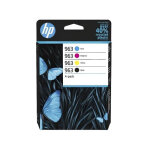 Hp 963 pack de 4 cartouches d'encre noire, cyan, jaune et magenta authentiques (6zc70ae) pour hp officejet ...
