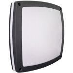 Hublot carr� sans ampoule, aluminium gris, 2 ampoules e27, 2 x 23w max, ip54, garantie 5 ans tibelec