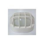 Hublot ext�rieur ovale 254x187mm grille blanc diffuseur verre pour lampe e27 230v (non incl) ik06 ip44 ...