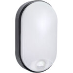 Hublot led ovale noir, 12w, 1200 lumens, ip65, couleurs r�glables 3000 / 4000 / 6500, d�tecteur de mouvement, ...