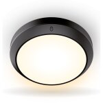 Hublot led rond noir, ip65, 1800 lumens, d�tecteur de mouvement d�sactivable, cct - hub1600rwndcct - ...