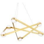 Hudson valley lighting - orbit lustre � 6 lumi�res en laiton, verre, 2700k