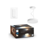 Philips hue - white ambiance, suspension enrave blanche, compatible bluetooth, fonctionne avec alexa, ...