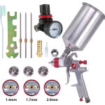 Memkey - hvlp kit de pistolet  peinture avec rservoir en aluminium 1000 cc 3 buses 1. 4 mm, 1. 7 mm, ...