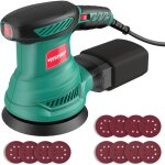 Hychika - ponceuse excentrique, 6 vitesses variables 300w 13000rpm ponceuse orbitale, 12pcs disque abrasif ...
