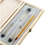 Hydrom�tre professionel ? set de 3 alcoom�tres + thermom�tre pour mesurer la teneur en alcool (0 - 100%) ...