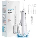 Hydropulseur dentaire portable sans fil 300 ml, rechargeable, �tanche ipx7, pour le nettoyage des dents ...