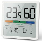 Hygromtre thermomtre d'intrieur, thermomtre numrique de bureau avec moniteur de temprature et d'humidit ...