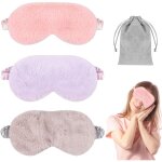 Lot de 3 masques de sommeil occultants pour les yeux, doux et moelleux, avec pochette de voyage, masque ...