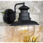 I giardini del re - lampe marine applique lanterne en acier peint et verre pour lampes 60w. cm. 24x21x27h ...
