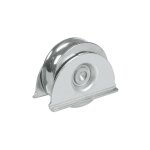 Roue de portail coulissant avec plaque 1 roulement gorge ronde  16 - ibfm argent 100 300 100