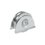 Roue de portail coulissant avec plaque 1 roulement gorge ronde  16 - ibfm argent 80 300 80
