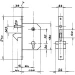 Ibfm - serrure  crochet axe 60mm pour porte coulissante coffre de 96mm 5100