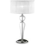 Ideal lux duchessa - grande lampe de table  1 lumire, chrome, blanc, transparent et verre avec abat ...