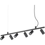 Ideal lux - dynamite - luminaire suspendu d'int�rieur � 6 lumi�res, noir, gu10