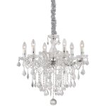 Ideal lux florian - lustre en cristal � 6 ampoules au fini chrom�, e14