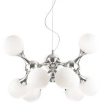 Ideal lux - nodi bianco - petit luminaire suspendu à 9 ampoules molecular, chrome, e14 Ideal lux - nodi bianco - petit luminaire suspendu à 9 ampoules molecular, chrome, e14