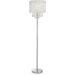 Ideal lux - opera - lampadaire  1 lumire, chrome, blanc, transparent avec cristaux et abat - jour blanc, ...
