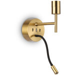 Ideal lux - set up applique + liseuse laiton sans abat - jour 3000k